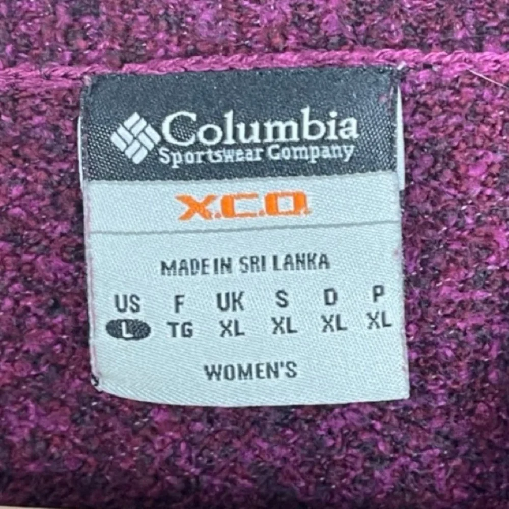 COLUMBIA | XCO Women's Raspberry Red V Neck Long Sleeve Knit Sweater | Size L - Picture 5 of 8